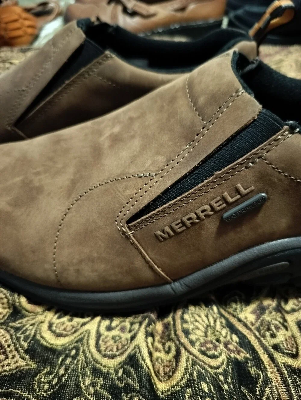 Merrell Men's 12W Brown Nubuck Slip-On Loafers